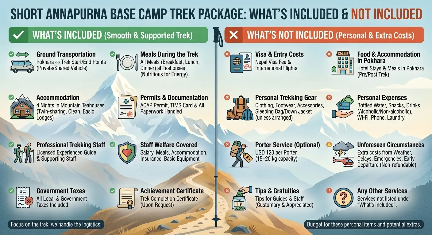 What’s Included in the Short Annapurna Base Camp Trek Package?