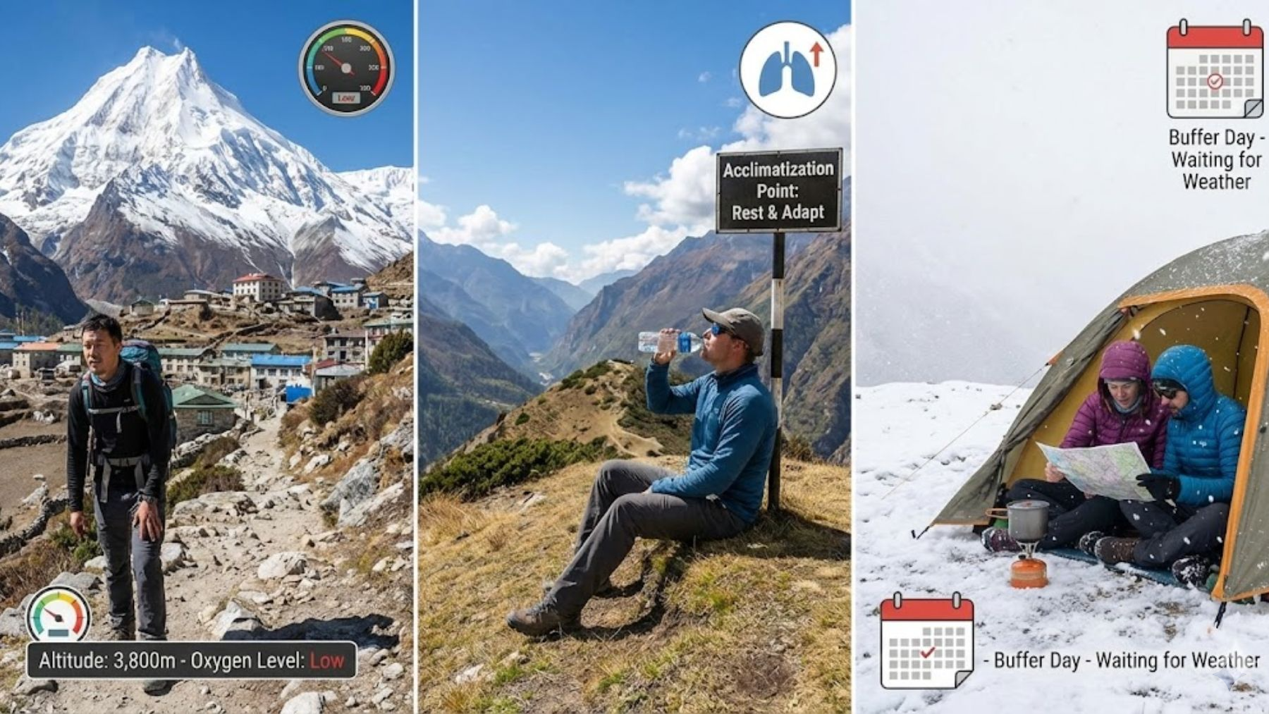 Altitude, Acclimatization, and Buffer Days (Why Extra Time Is Built In)