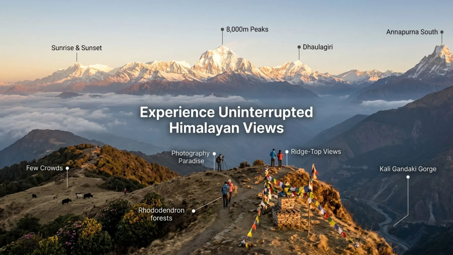 Experience Uninterrupted Himalayan Views from a Ridge Above the Clouds