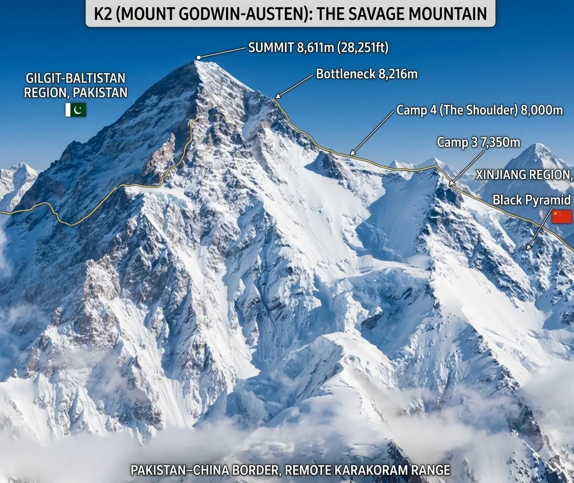 Where Is K2 Mountain Himalayas Located?