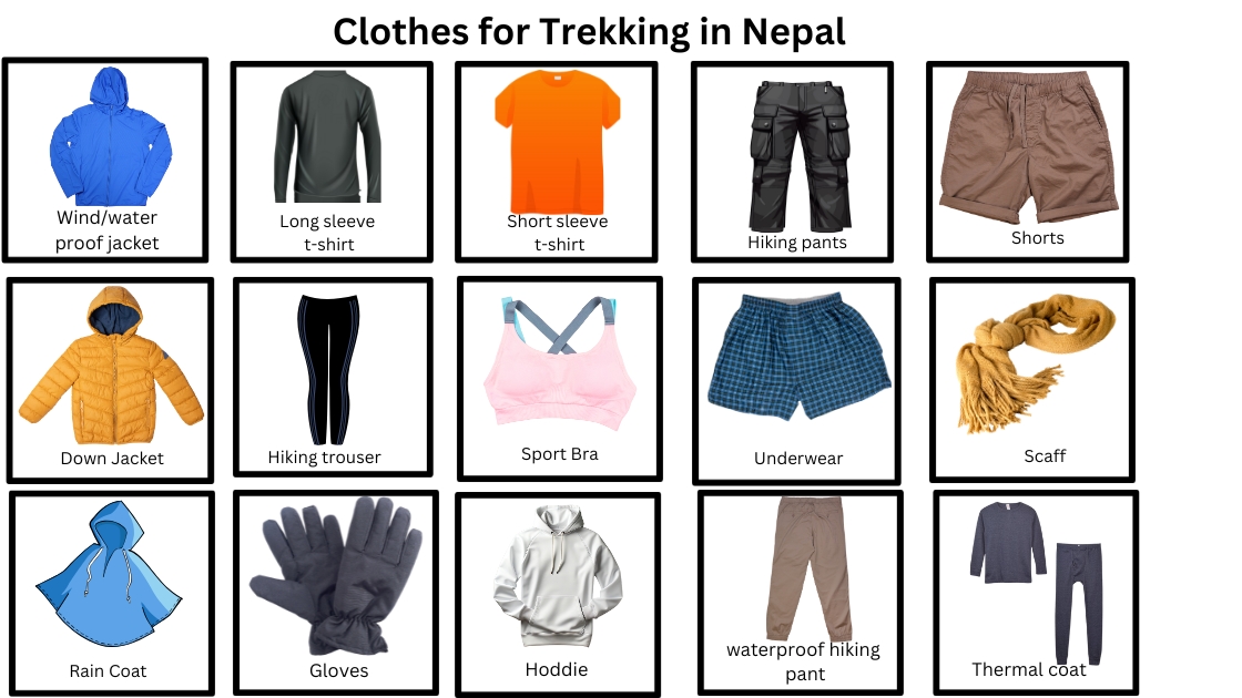 clothes need for Manaslu Circuit Trek
