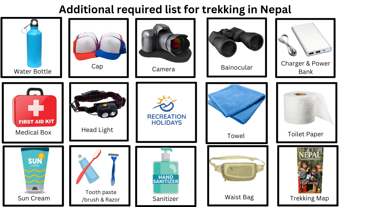 Manaslu trek packing guide list